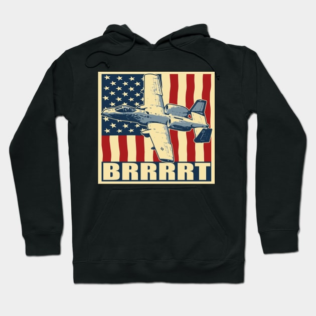 A-10 Warthog Airplane USAF Aircraft American Plane Hoodie by BeesTeez